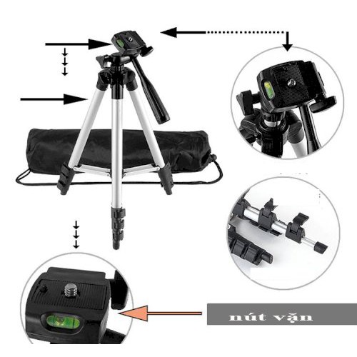 (COMBO 3 IN 1 - FREESHIP) Giá đỡ 3 chân tripod 3110, tripod 3120 kèm remote chụp ảnh, ghi hình, xem phim mọi lúc mọi nơi | WebRaoVat - webraovat.net.vn