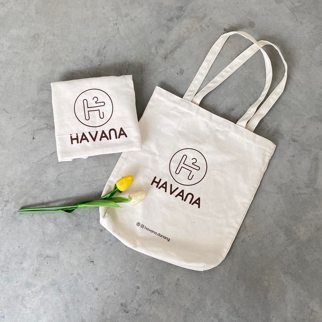 Túi tote vải canvas phong cách basic, túi vải đeo vai