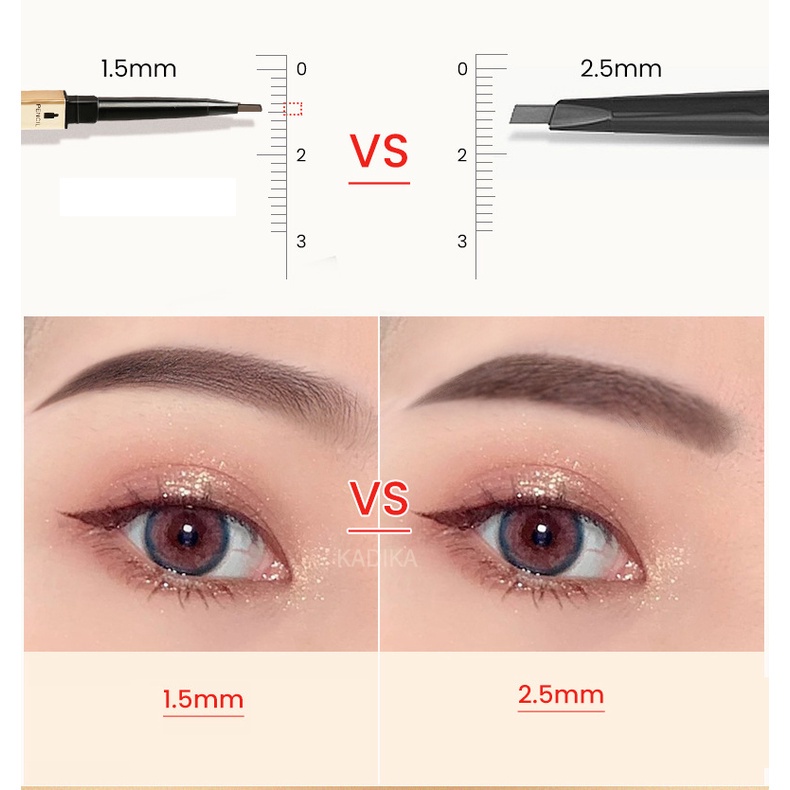 Chì Kẻ Lông Mày Hai Đầu Không Thấm Nước Và Mồ Hôi Chống Nhòe Dễ Lên Màu