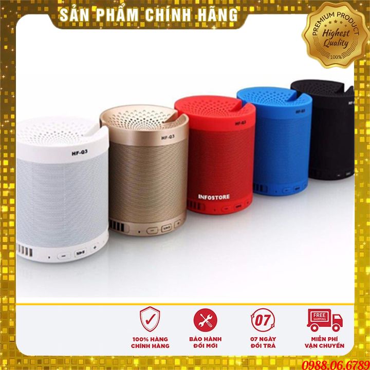 Loa bluetooth mini HF-Q3 cao cấp⚡FREE SHIP⚡cực hay-Chất liệu: Nhựa ABS + Kim loại - Nghe radio FM -PIN: 2000mAh