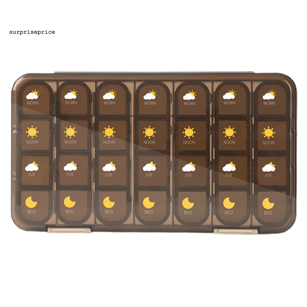 SPA Lidded Pill Holder 7-day Vitamin Pills Organizer Reusable Household Supplies