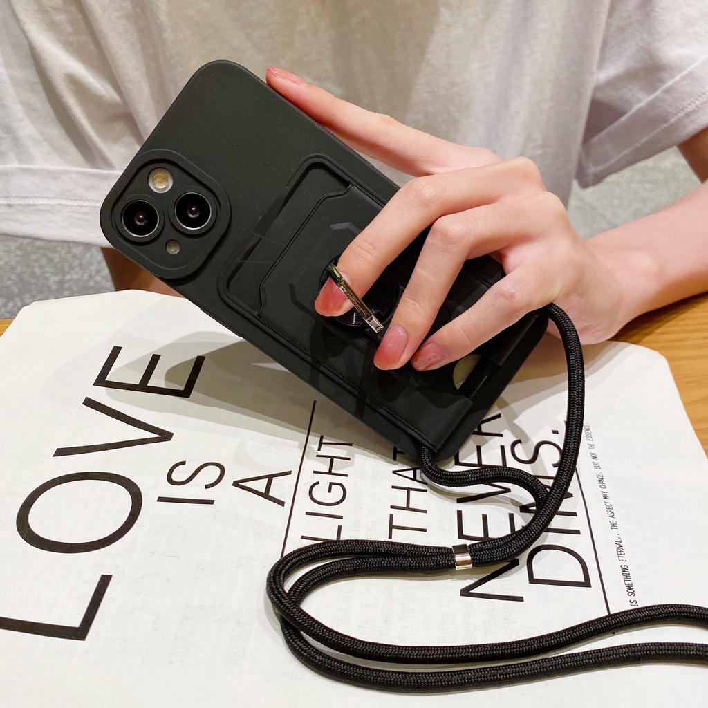 Ôp Điện Thoại Silicon Dẻo Kèm Dây Đeo Chéo Cho iphone 15 13 12 11 14 pro max xr xs 7 8 14 plus 13pro 12pro se 2020 Ốp