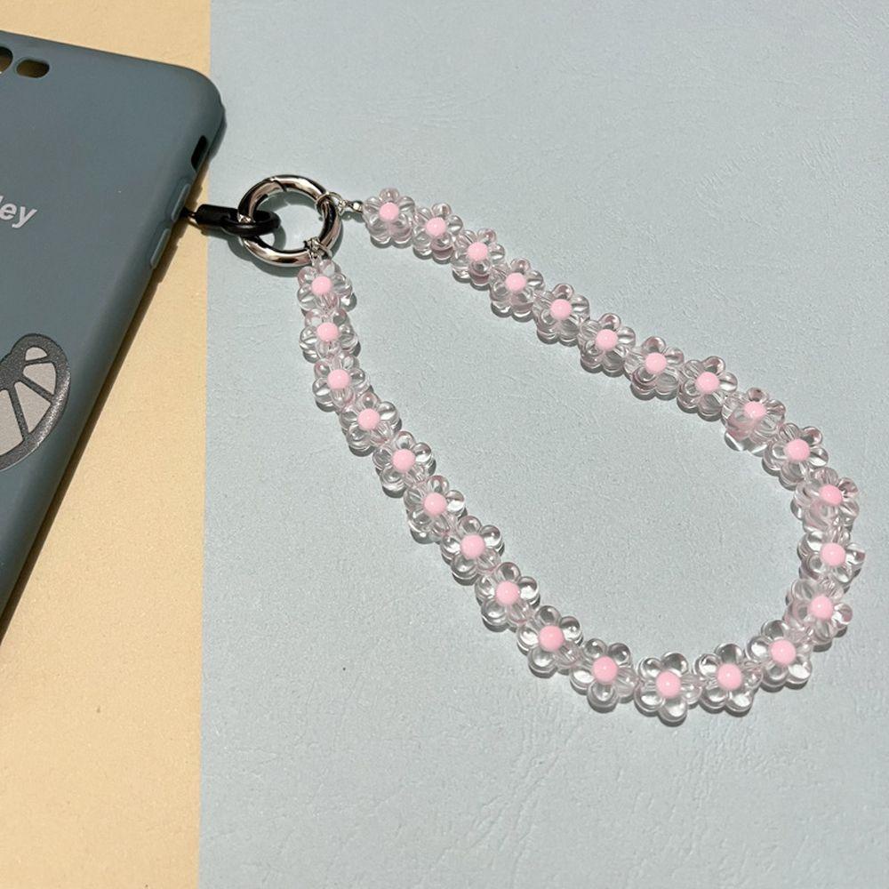 Ốp Điện Thoại Trong Suốt Họa Tiết Hoa Kèm Dây Đeo Chống Thất Lạc Tiện Dụng