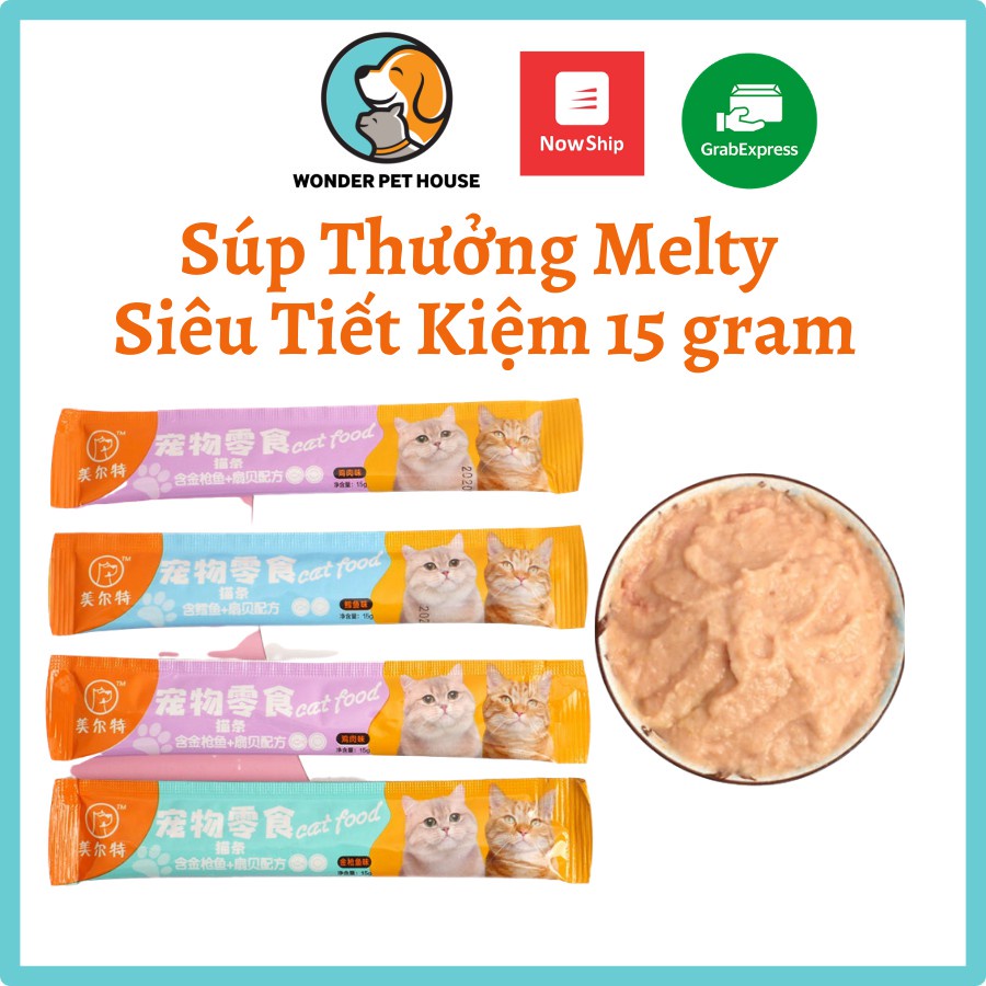 [Combo 15 Thanh] Súp thưởng Melty cho mèo 15g Màu Ngẫu Nhiên