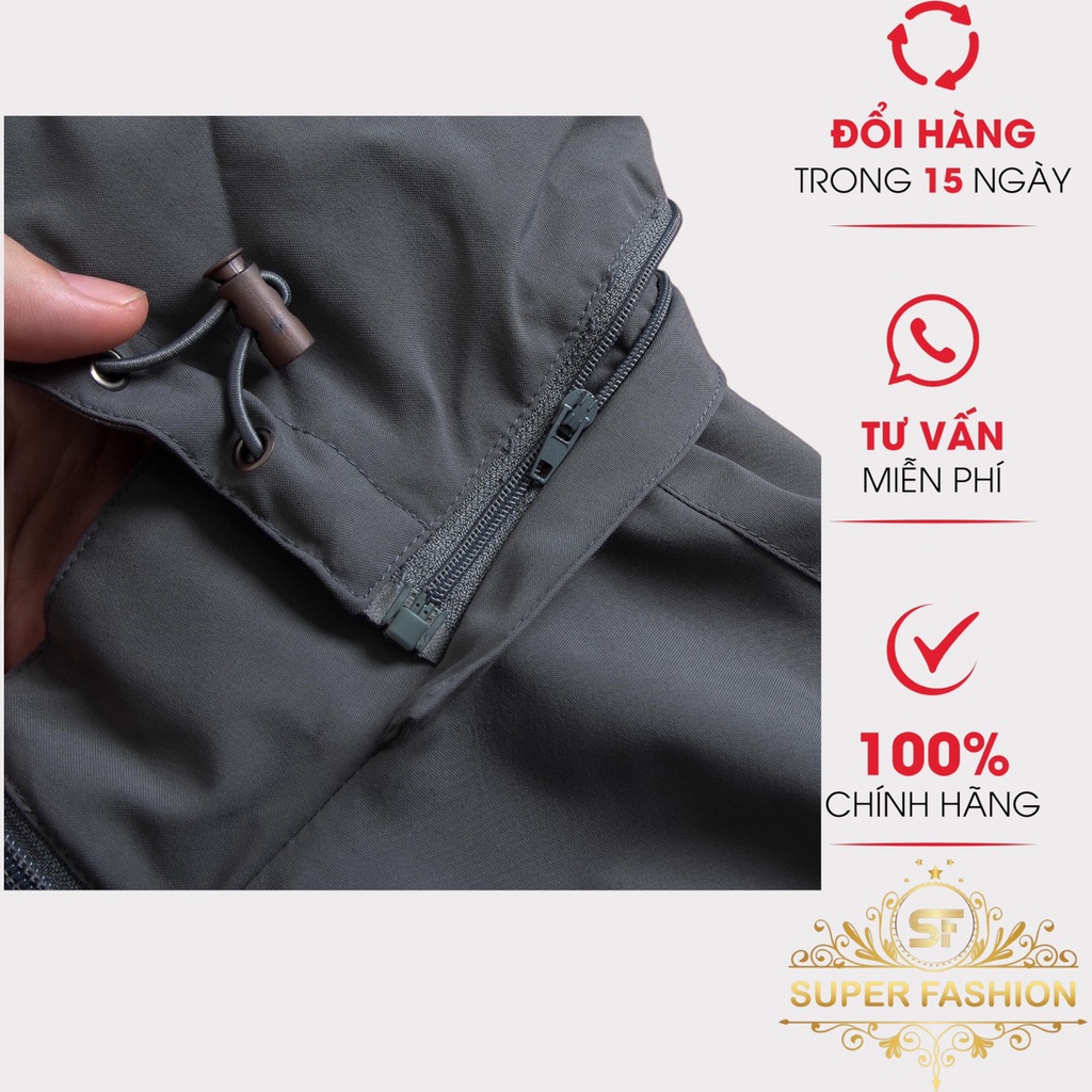 Áo Khoác Nam SUPER FASHION Vải Poly Nhung Nón Rời Mặc Ấm Chống Nước Chắn Gió TA90