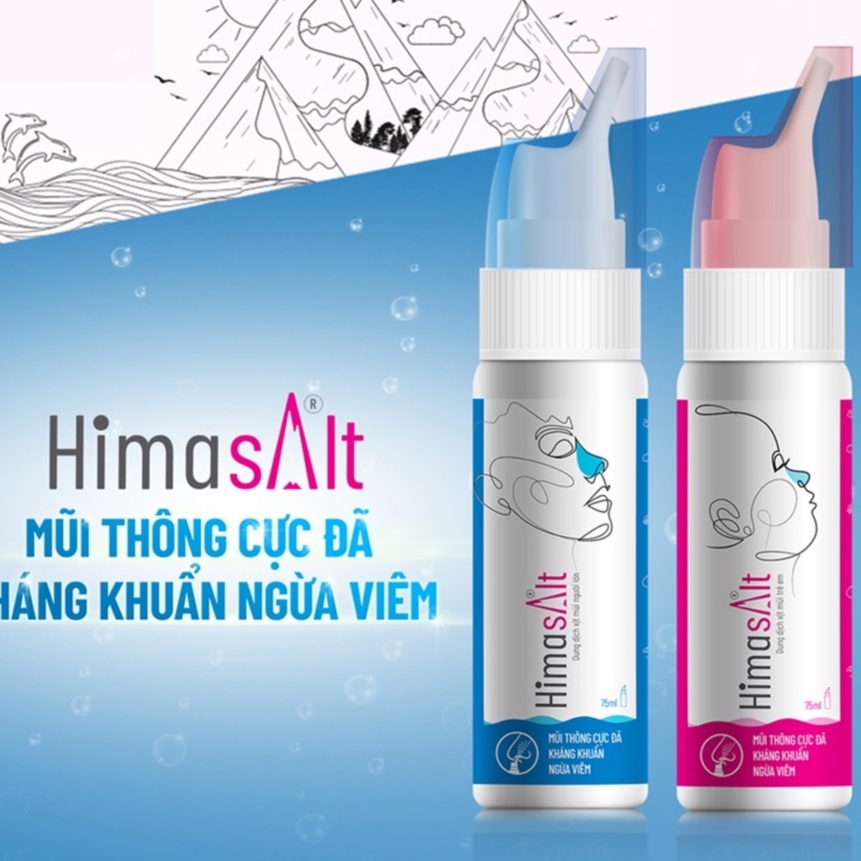 Xịt mũi muối hồng Himasalt KENTEK PHARMA cho trẻ em và người lớn 75ml NPP Shoptido