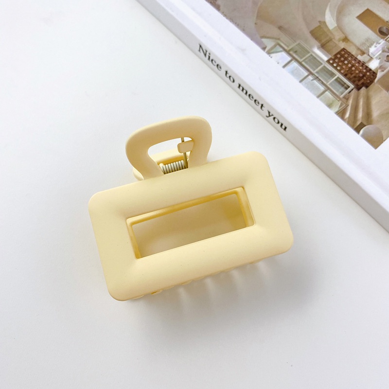 Kẹp tóc càng cua màu trắng sữa bề mặt nhám họa tiết hình học đơn giản ngọt ngào phong cách Hàn Quốc