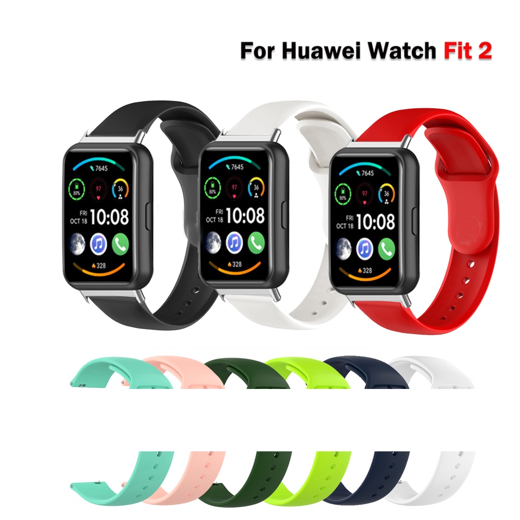 Dây Đeo Thay Thế Chất Liệu Silicon Màu Trơn Cho Huawei watch fit 2 fit2