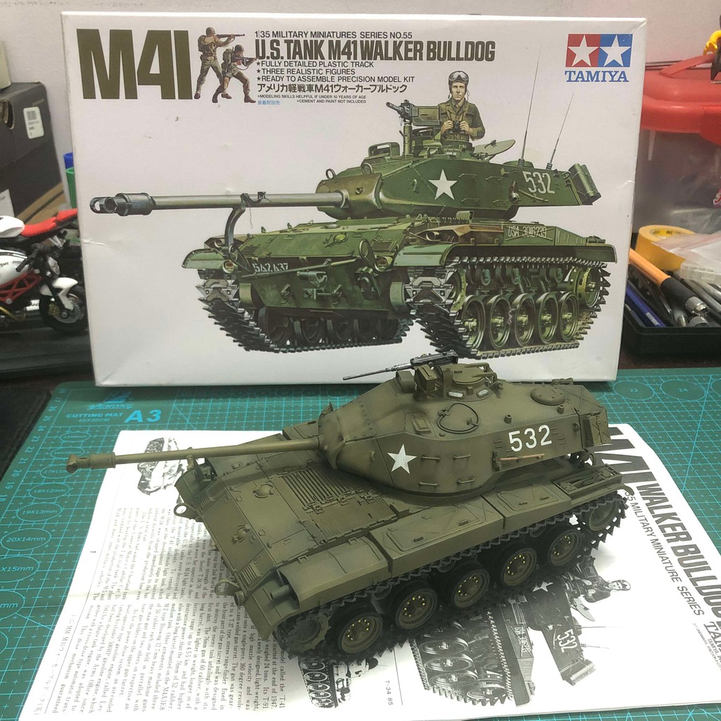 Mô hình 1/35 Tank M41 Walker Bulldog - Gia công hoàn thiện
