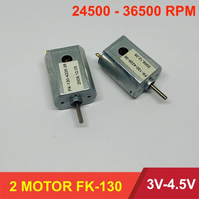 2 motor mini 130 dùng pin mã FK-130 tốc độ cao điện áp 3V - 4,5V tốc độ 24500 - 36500 vòng - LK0163