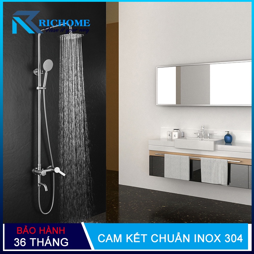 (Giá Sỷ) Bộ sen cây tắm đứng nóng lạnh OS802 tay sen tròn chất liệu Inox 304 - Bảo hành 3 năm toàn quốc