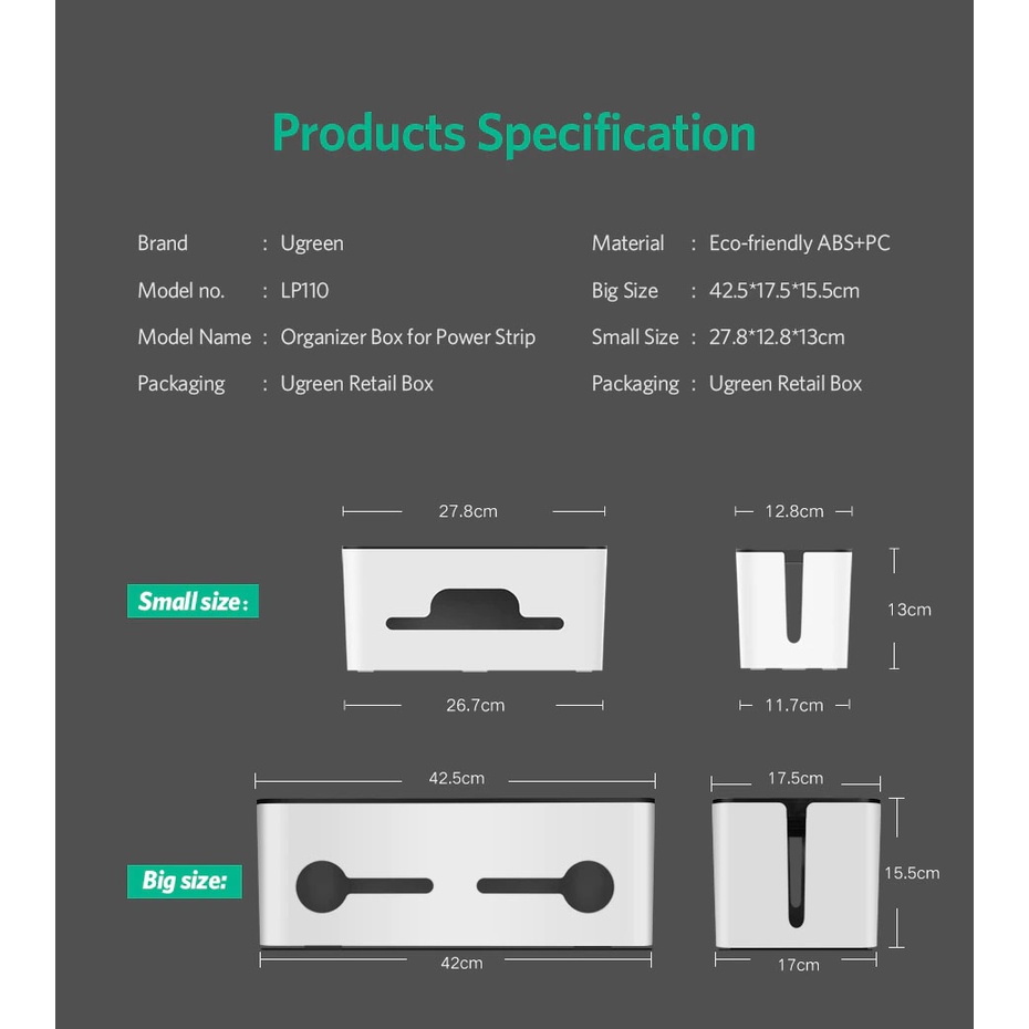 Hộp Đựng Ổ Điện Bảo Vệ Bé Sang Trọng , Nhựa ABS Bền &amp; Chống Cháy UGreen LP110 - BH 18T Chính Hãng