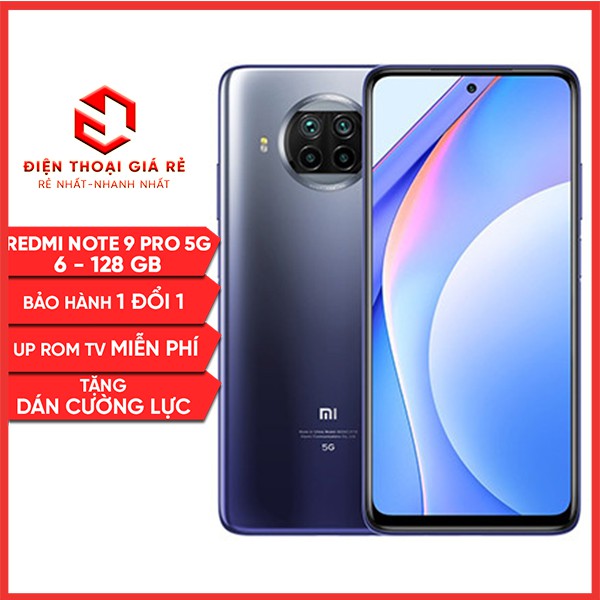 Điện Thoại Xiaomi Redmi Note 9 Pro 5G - RAM 6-128GB - [Điện thoai Giá rẻ, Bảo hành 1 đổi 1 - Tặng cường lực] | BigBuy360 - bigbuy360.vn