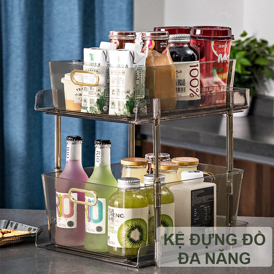 Kệ Nhựa Đựng Đồ Nhiều Tầng Có Bánh Xe Đa Năng, Đựng Mỹ Phẩm, Đựng Đồ Đạc Trong Nhà Sang Trọng, Tinh Tế Q056
