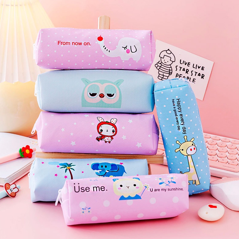 Túi đựng bút cỡ lớn chống nước họa tiết hoạt hình dễ thương tuỳ chọn cho học sinh