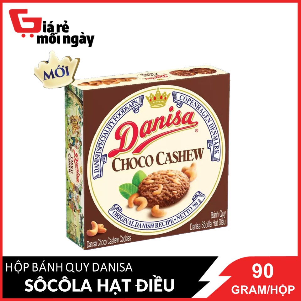 Bánh quy bơ Danisa Socola Hạt Điều Hộp 90g