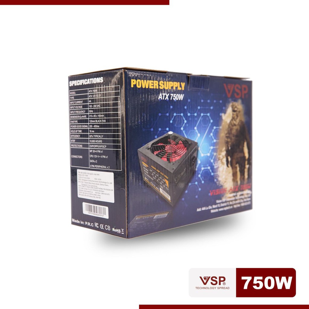 Nguồn máy tính vision VSP ATX 750W