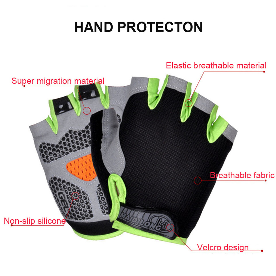 5-finger open design sports gloves Anti-slip, shockproof and breathable