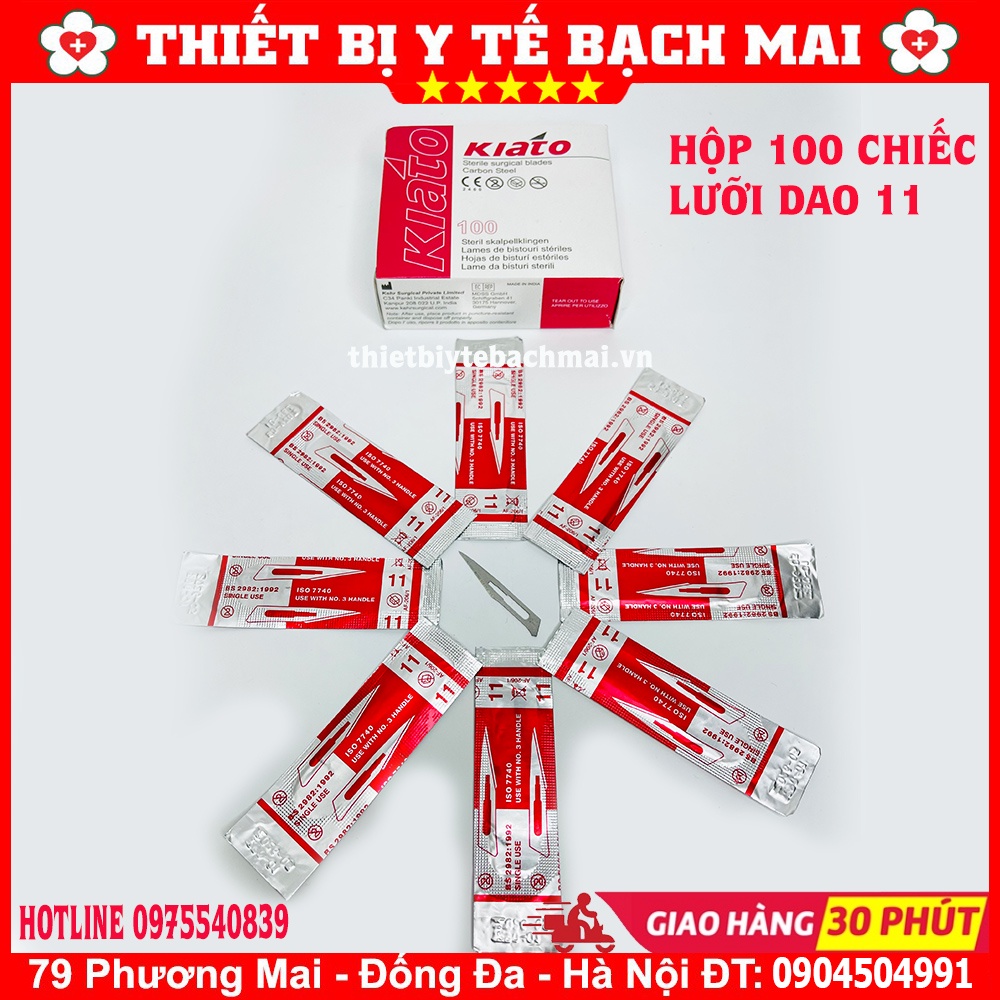 Lưỡi Dao Mổ KIATO Số 11, 15, 20, 21 [Hộp 100 Cái]