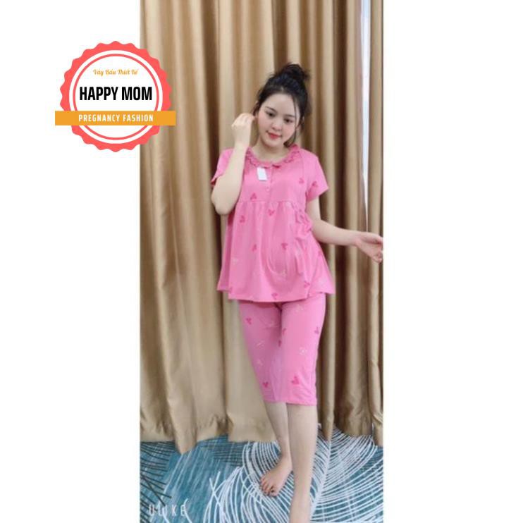 Bộ bầu mặc nhà cotton áo có khoá cho con ti, quần lửng chun rút - 2 LOẠI VẢI CHẤT COTTON CAO CẤP VÀ LOẠI  COTTON THƯỜNG