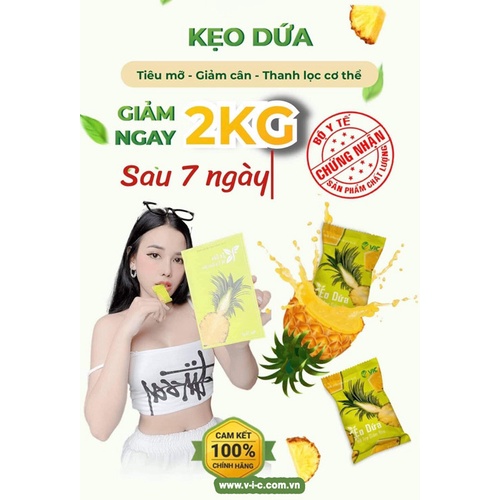 VIÊN KẸO DỨA GIẢM CÂN Kiểm Soát Cân Nặng