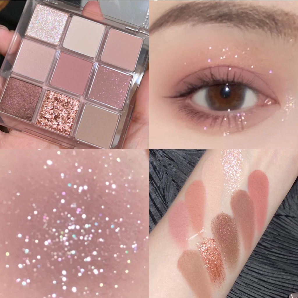 Bảng phấn mắt Glamcolour 25 màu sắc tông lì và ánh nhũ lấp lánh