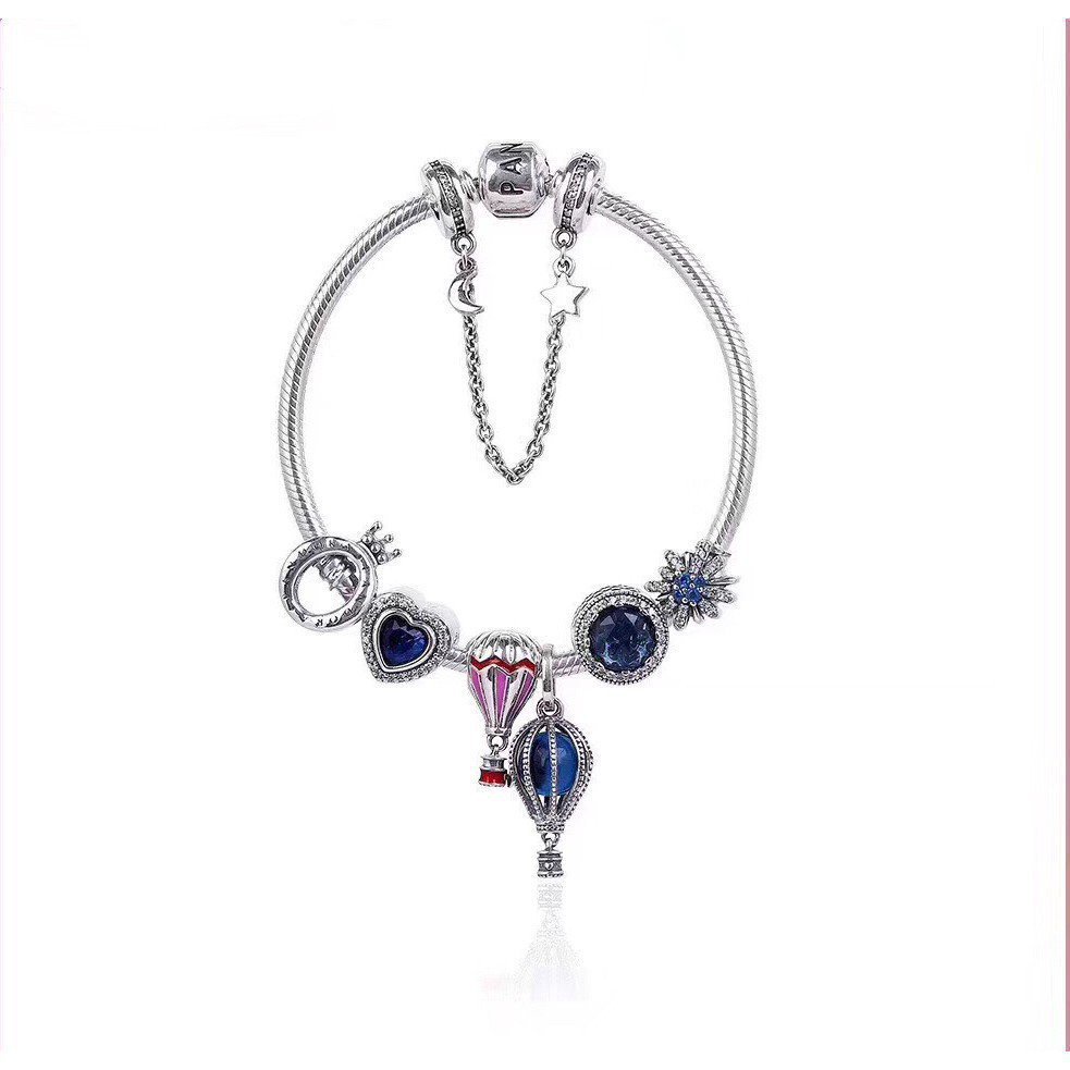 Bộ Vòng Tay Pandora Mạ Bạc S925 Đính Bong Bóng Lãng Mạn Thanh Lịch Làm Quà Tặng Cho Bạn Gái/Sinh Nhật FDD66