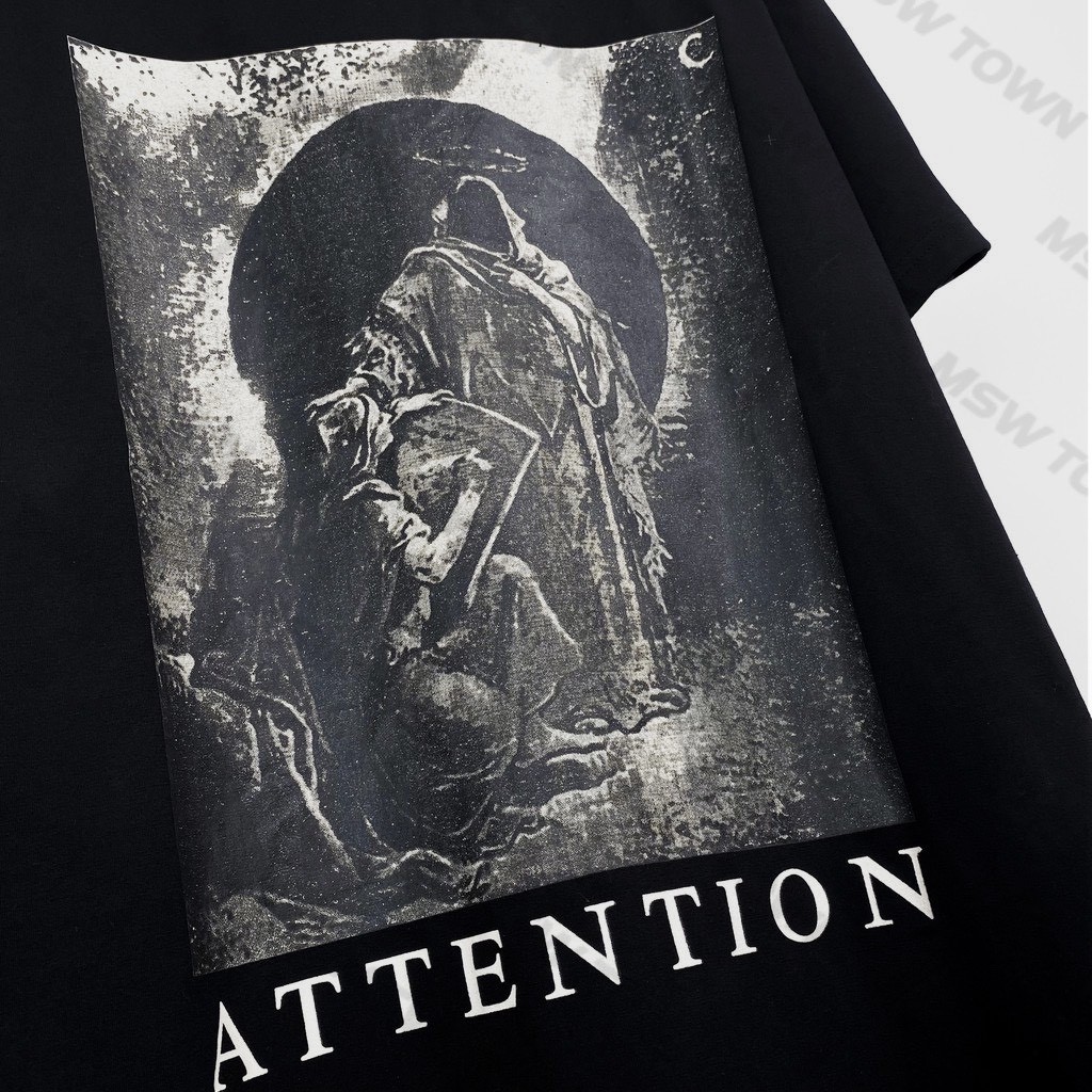 Áo thun tay lỡ Attention, áo phông cotton nam nữ unisex, MSW Town | BigBuy360 - bigbuy360.vn