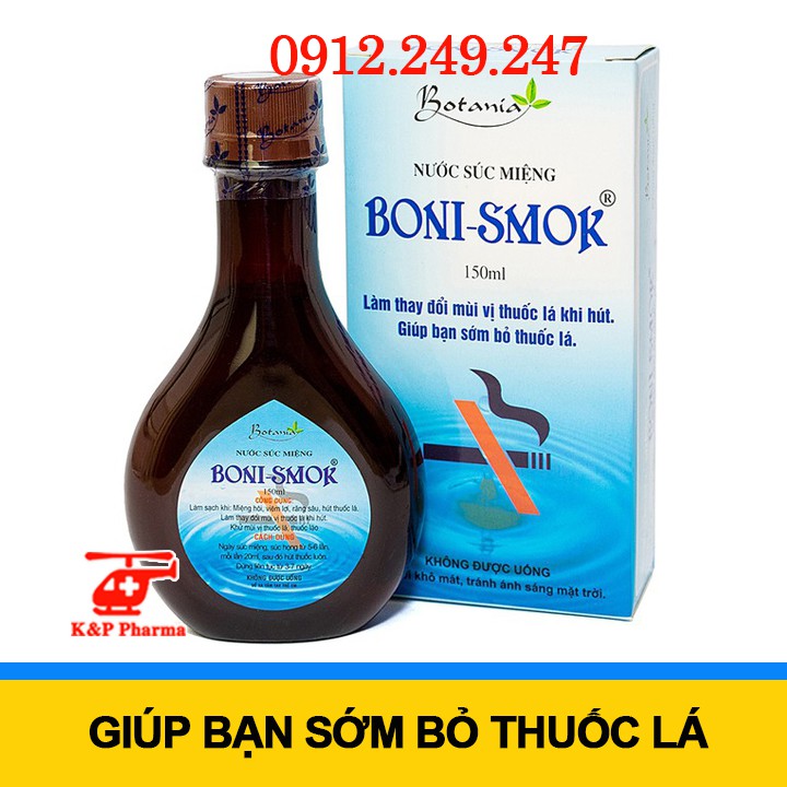 ✅ (CHÍNH HÃNG) Nước Súc Miệng Boni-SMok – Làm thay đổi mùi vị thuốc lá, giúp sớm bỏ thuốc lá, cai thuốc lá - BoniSmok