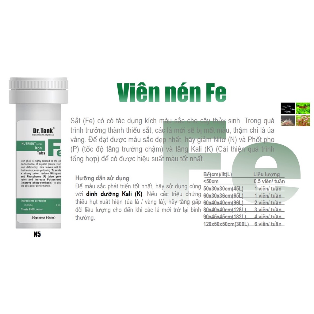 Bộ sản phẩm dinh dưỡng Dr. Tank cho bể thủy sinh