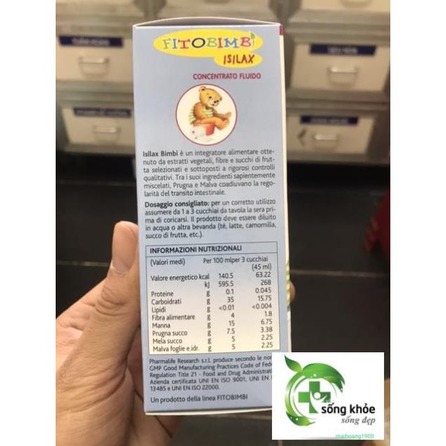 ISILAX Fitobimbi (Chính Hãng)- giảm táo bón, giúp nhuận tràng ở trẻ em, nhập khẩu từ ý
