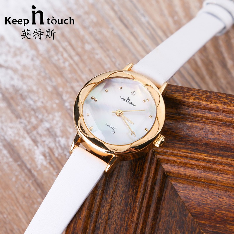 [ xả kho ] ĐỒNG HỒ NỮ KEEP IN TOUCH 8008 DÂY DA, THIẾT KẾ NỮ TÍNH, THANH LỊCH