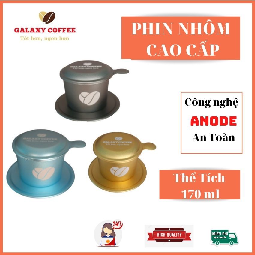 Phin Cà Phê Inox 304 GOLD Công Nghệ PVD, Phin Cà Phê Nhôm Cao Cấp Công Nghệ  ANODE