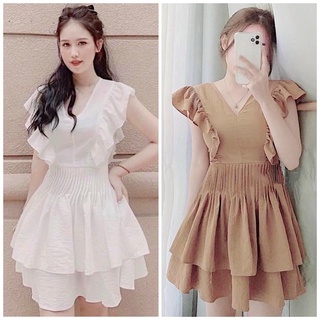 Đầm váy freesize tầng cánh tiên 2 màu