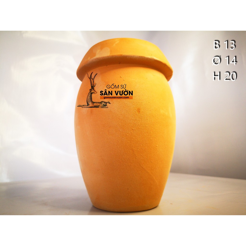 BÌNH GỐM ĐẤT NUNG, VIỀN DẦY - Màu gốm đỏ , chậu trồng cây, gốm sứ sân vườn Bình Dương