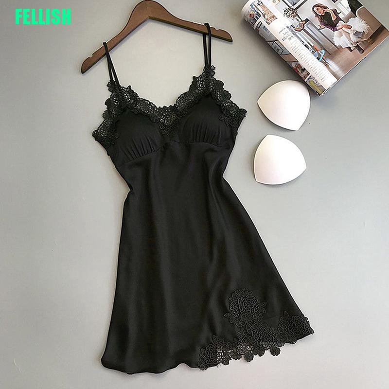 Đầm Ngủ Lụa Phối Ren Gợi Cảm Cho Nữ
