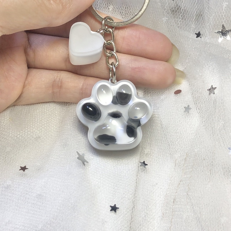 Móc khóa cute hình chân mèo, móc chìa khóa xe máy ( size M)