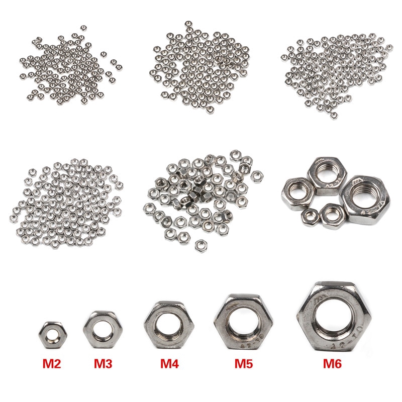 Set 50/100 Con Vít Lục Giác M2 M3 M4 M5 M6 Bằng Thép Không Gỉ