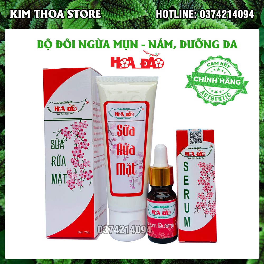  Combo serum và sữa rửa mặt Hoa Đào giúp ngăn ngừa mụn nám và dưỡng da hiệu quả