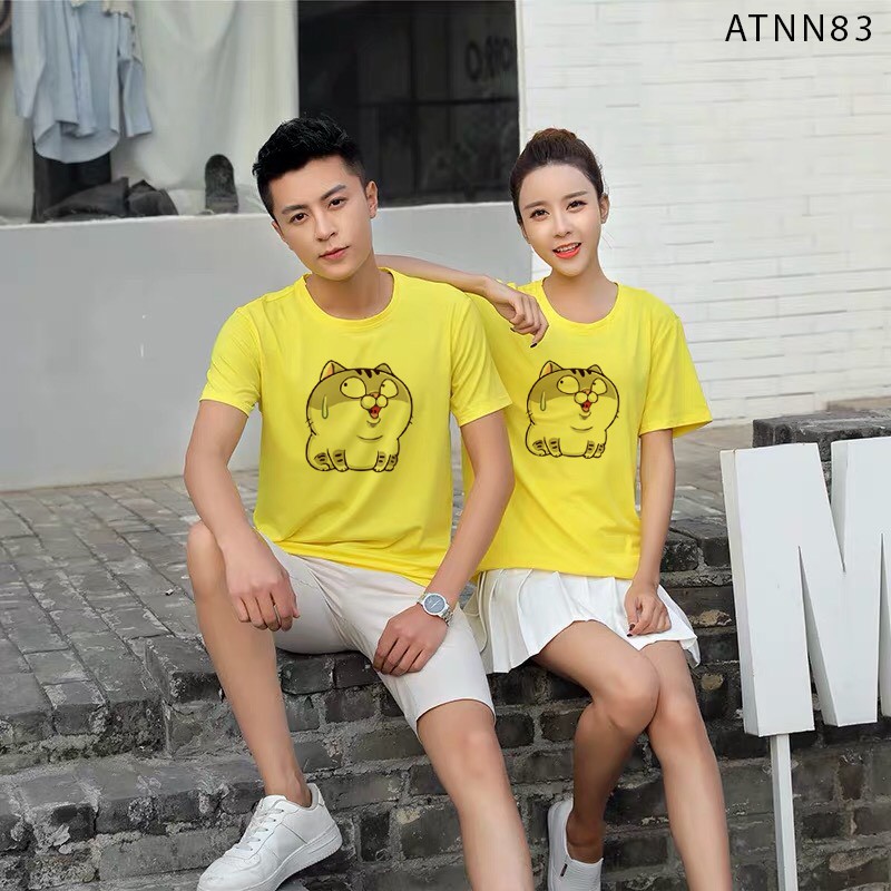 [FREE SHIP ĐƠN TỪ 50K] Áo phông đôi nam nữ in hình mèo ú HARI0520 1