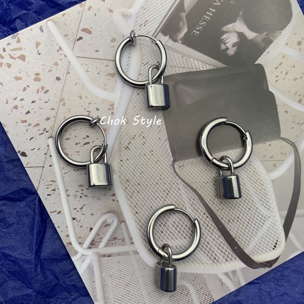 Khuyên Tai Thời Trang Hình Ổ Khóa Độc Đáo