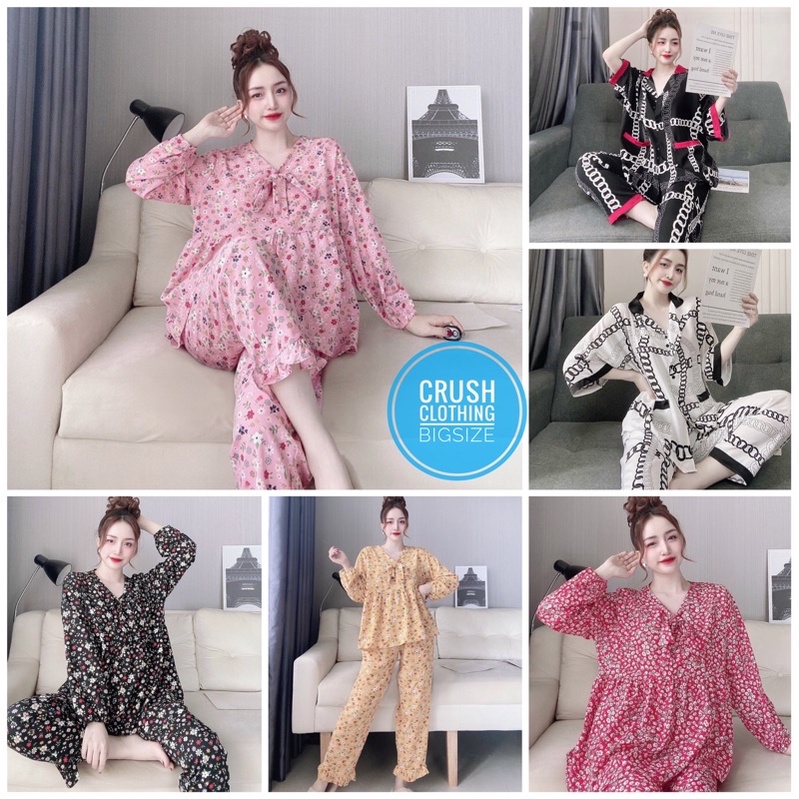 [Mẫu Đẹp]Pyjama Đồ Bộ Bigsize 55-100kg Diện cực Đẹp Chất lụa nhật Cao Cấp