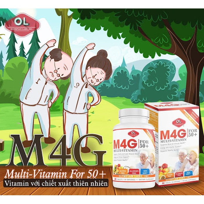Olympian Labs M4G Multi-Vitamin For 50+ hộp 30 viên - Tăng cường sức khỏe cho người trên 50 tuổi