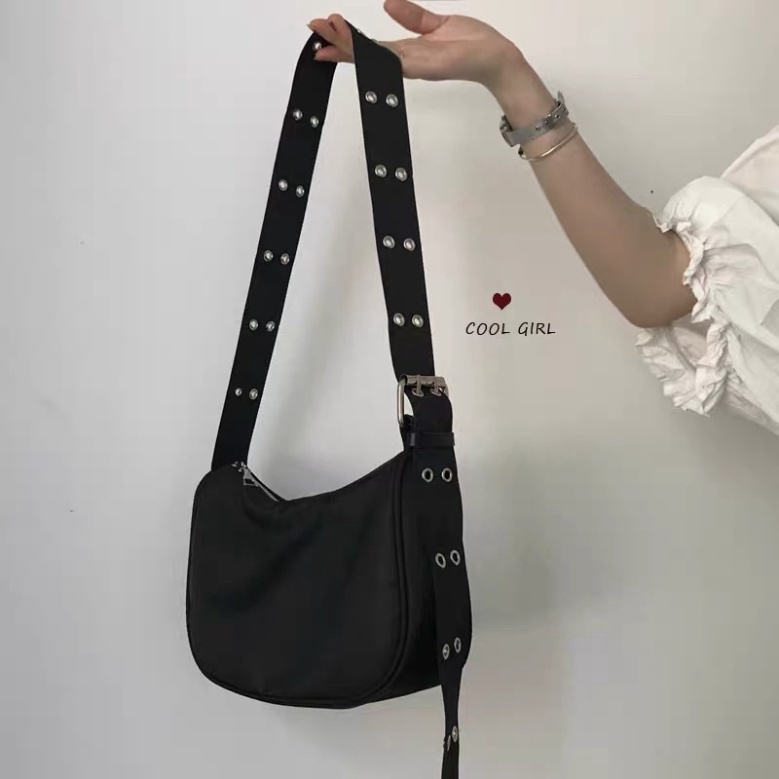 Túi đeo chéo canvas dáng mini bấm khuy - túi vải tote nam nữ unisex ulzzang đi chơi, du lịch