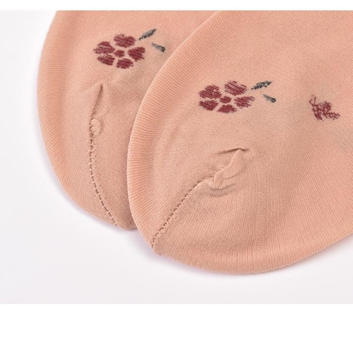 Tất vớ nữ KOGANO tất nữ cổ cao da chân họa tiết hoa co giãn đi giày búp bê, giày thể thao chạy bộ, yoga FAS-001325