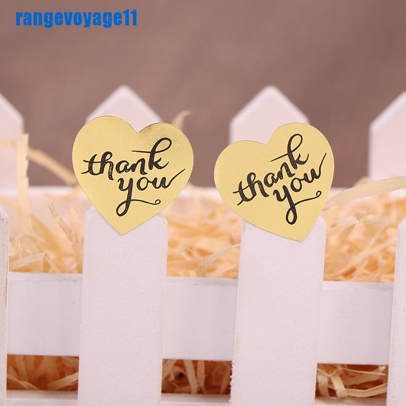 Bộ 500 Miếng Dán Chữ Thank You Màu Vàng Dễ Thương
