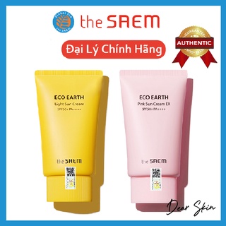[Có Tem] Kem Chống Nắng (Vàng) The Saem Eco Earth Light Sun Cream SPF50+ -The Saem (Hồng) Eco Earth Power Pink