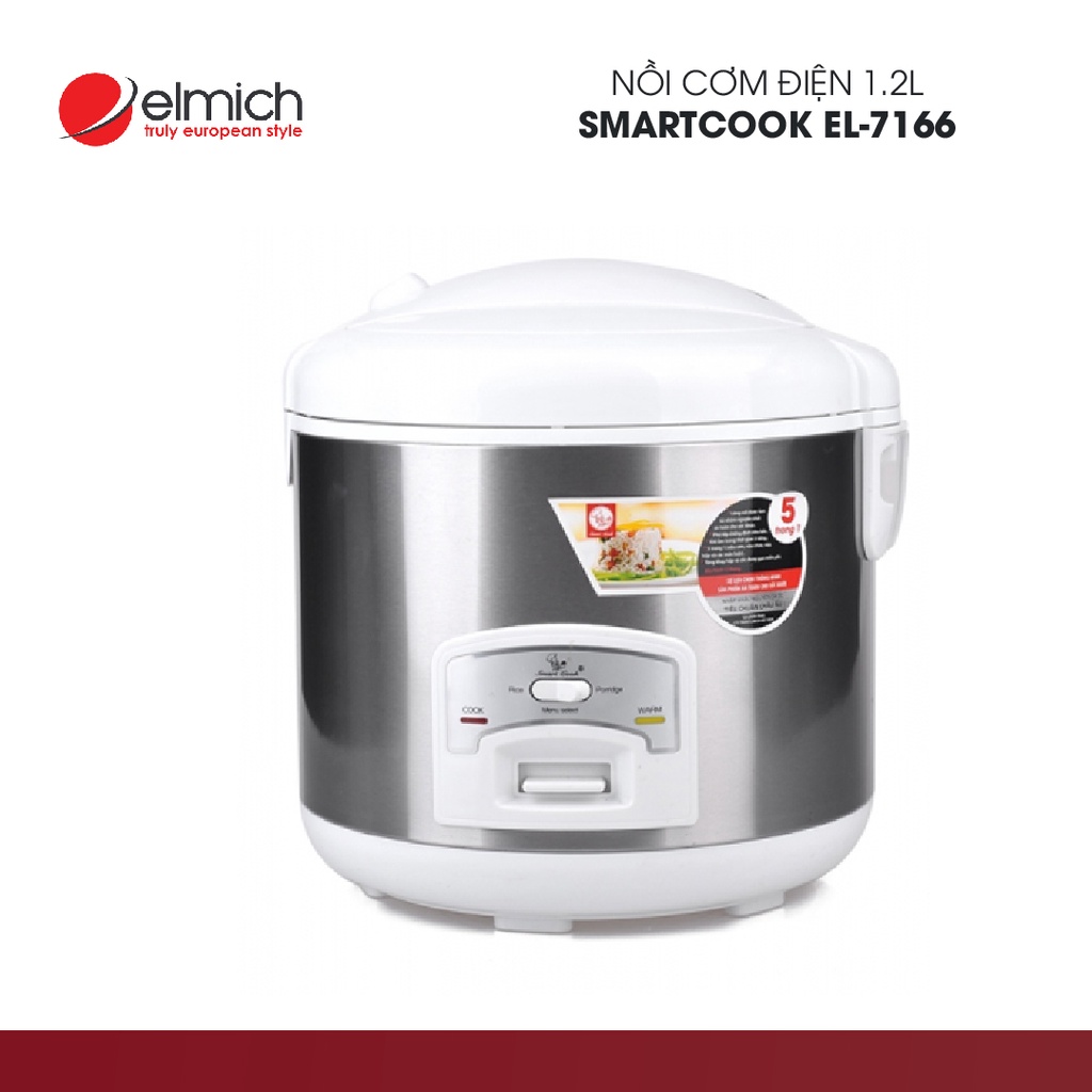 [Mã ELHADEV giảm 4% đơn 300K] Nồi cơm điện Smartcook EL-7166 (1,2 Lít) | Hàng Chính Hãng | 4027166