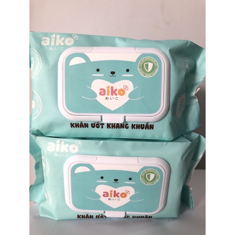 Khăn Ướt kháng khuẩn Cho Bé AIKO 100 Tờ Không Mùi - Vệ sinh
