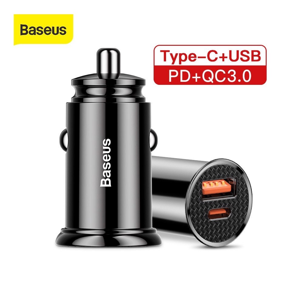Tẩu sạc ô tô 30w Baseus PD Car Charger (BSC161X) dùng sạc điện thoại máy tính bảng